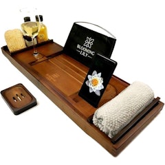 Bathtub Tray with Wineglass Holder and iPad stand