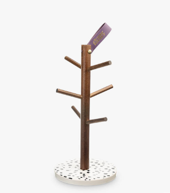 Acacia Wood & Dalmatian Dot Mug Tree 1