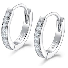 925 Sterling Silver Huggie Hinged Earrings