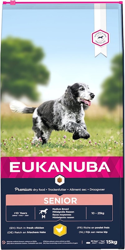 Eukanuba Complete Dry Dog Food for Senior Medium Breeds with Fresh Chicken 1