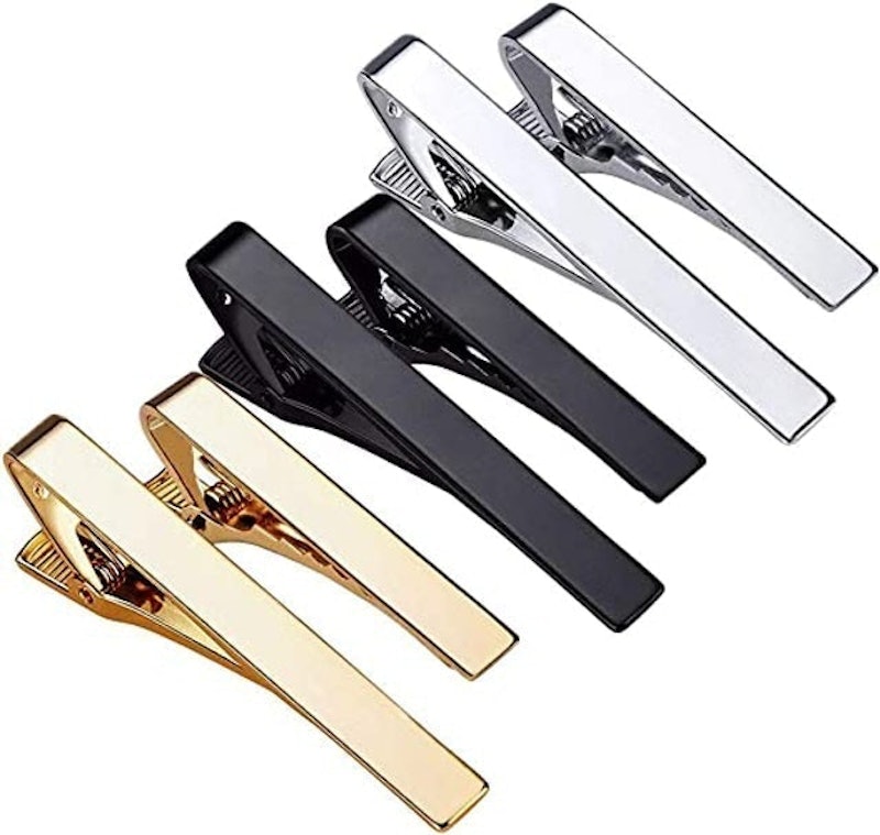 Men Tie Clip Set,Set of 4 Modern Tie Clip, Trendy Tie Bar Pinch