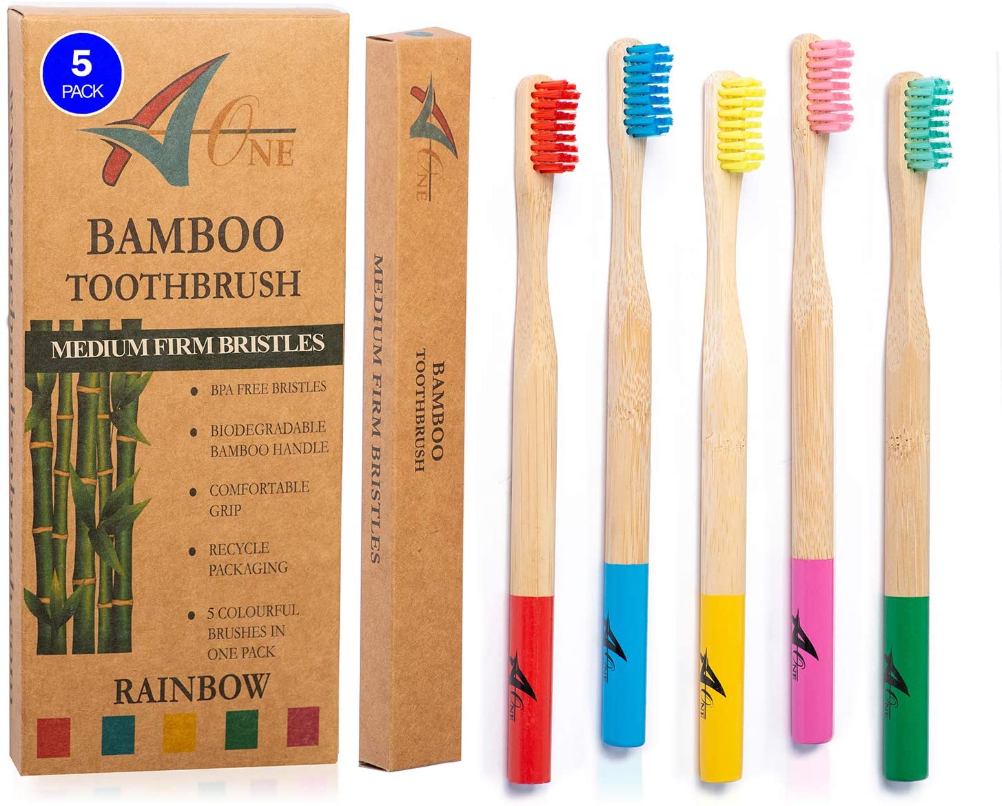 6. A One Premium Bamboo Toothbrushes 1