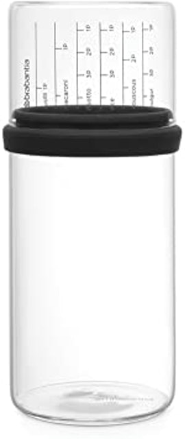 Glass Storage Jar With Measuring Cup 1
