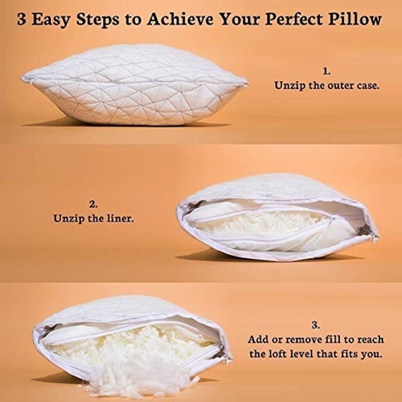 Shredded Memory Foam Pillow With Bamboo Cover 2