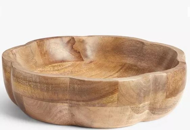 Scalloped Mango Wood Bowl 1