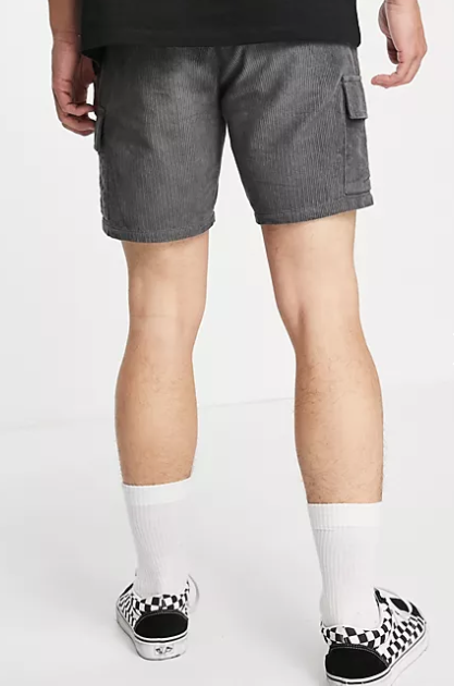 Slim Cord Shorts With Cargo Pockets 3