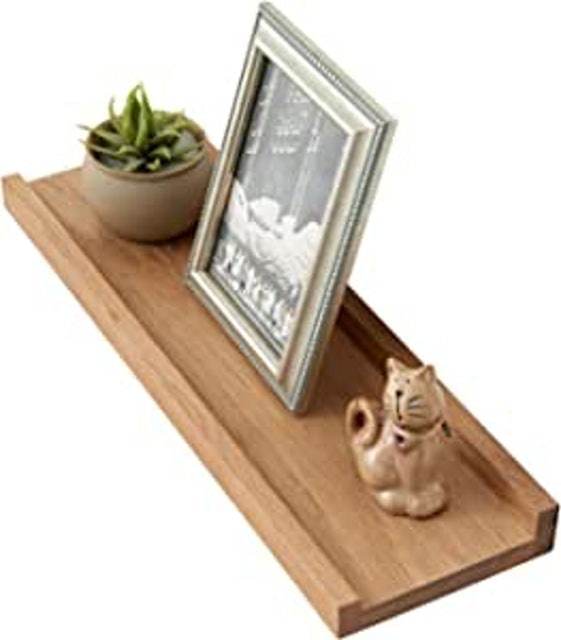 Rustic Solid Oak Timber Block Floating Shelf 1