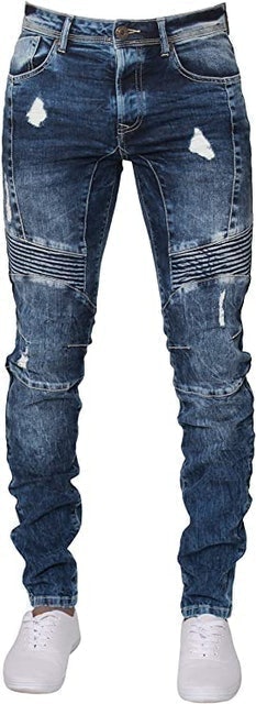 Super Skinny Fit Ripped Biker Jeans 1