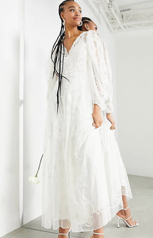 Natalia Embroidered Dobby Maxi Wedding Dress 4