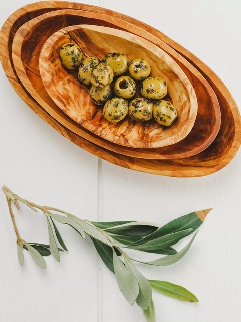 Olive Wood Stacking Bowl Set 2
