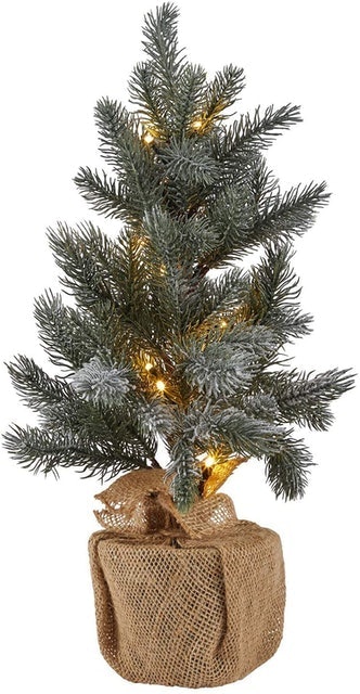 Pre-Lit Battery Operated Mini Frosted Christmas Tree 1