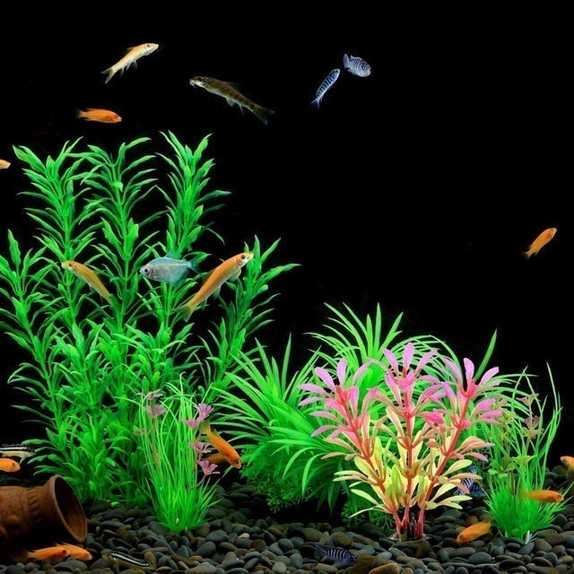 Rockery and Plants Fish Tank Ornament Set 2