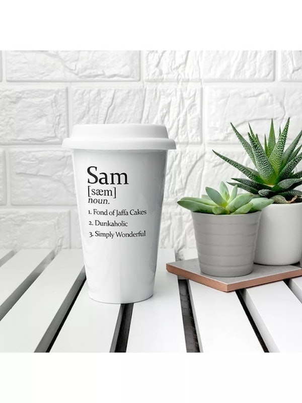 Personalised Name Ceramic Travel Mug 2