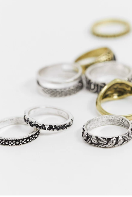 Ring Pack in Burnished Gold and Silver 2