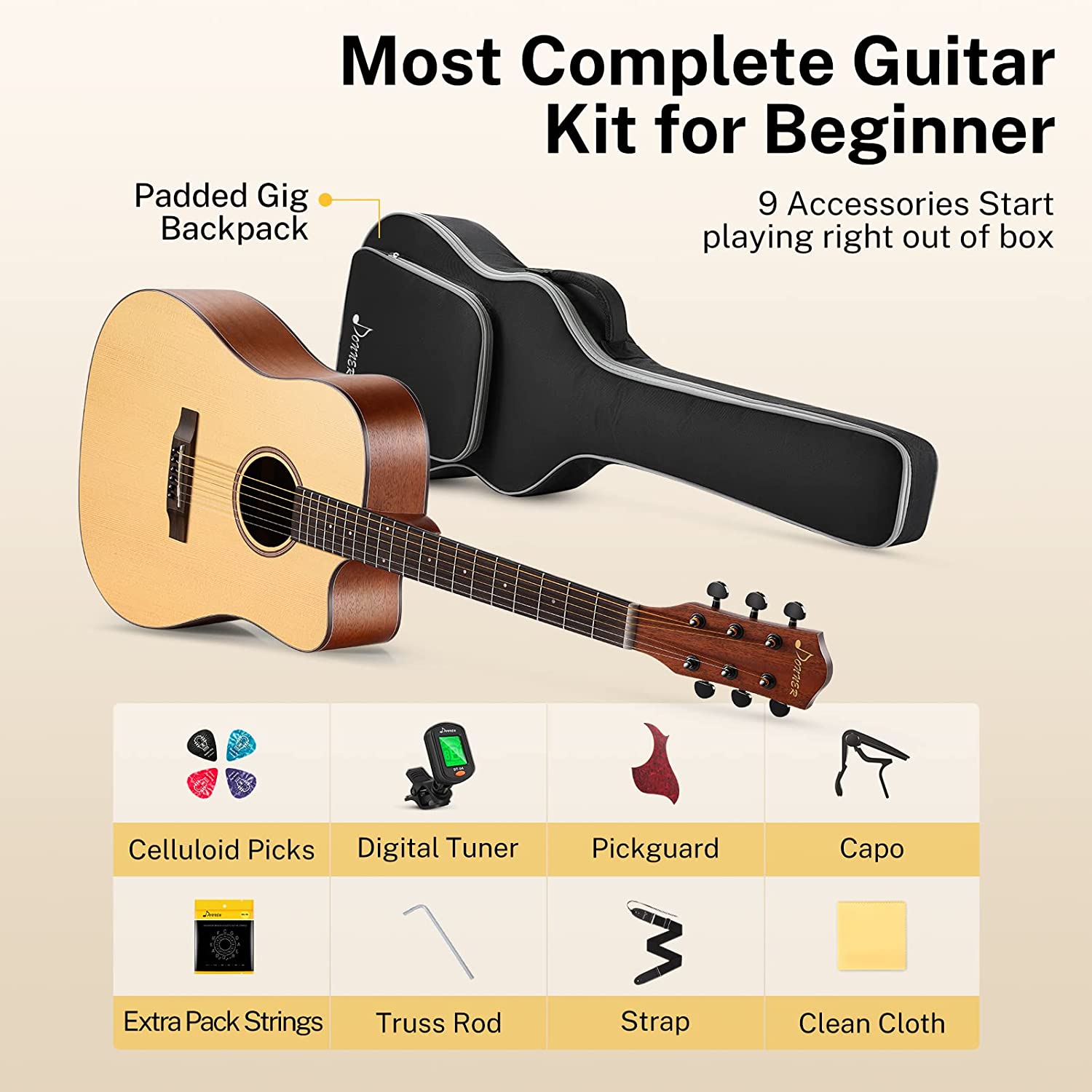 Cutaway Acoustic Beginner Guitar Package 3