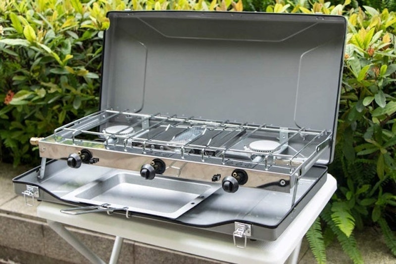 Folding Double Burner Stove and Grill 2