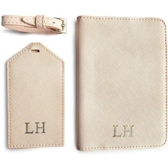 Personalised Luggage Tag and Passport Holder Set