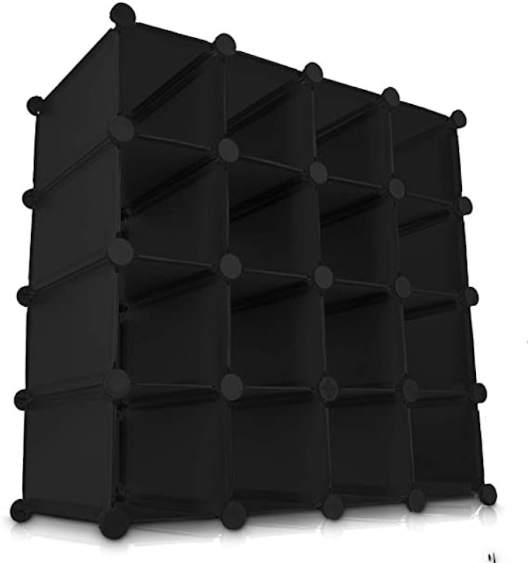 Multi-Purpose 16 Section Interlocking Cube Shoe Rack 1