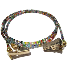 Gold Clip Beaded Eyeglass Chain