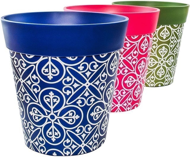 Multi-Coloured Moroccan Tile Pots 1