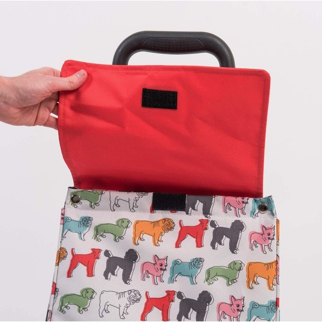 Multicoloured Pug Shopping Trolley 2