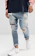 ASOS Design Drop Crotch Jeans in Vintage Light Wash Blue with Heavy Rips 1