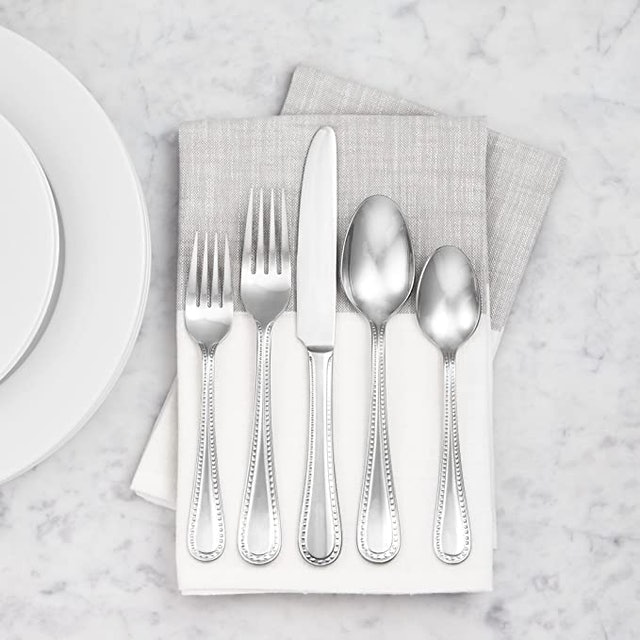 20-Piece Stainless Steel Flatware Set with Pearled Edge 4