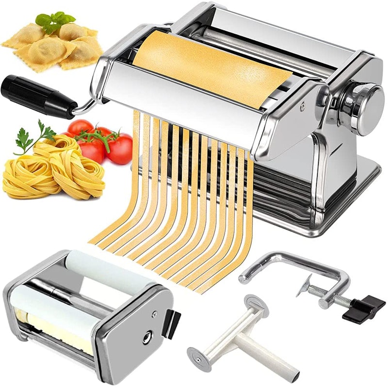  MARCATO Made in Italy PASTASET Pasta Machine Gift Set, Chrome  Steel. Includes Atlas 150 Pasta Machine, Ravioli & Spaghetti Attachments.: Pasta  Makers: Home & Kitchen