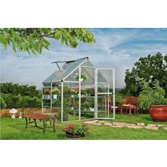 Silver Aluminium 6 x 4 ft Hybrid Greenhouse
