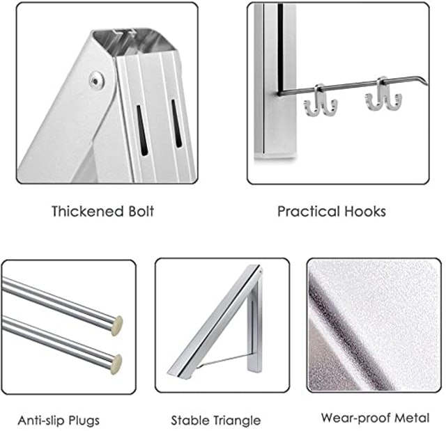 Foldable Wall Mounted Clothes Rail 2