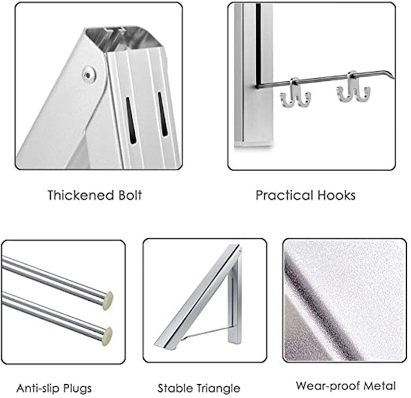 Foldable Wall Mounted Clothes Rail 2