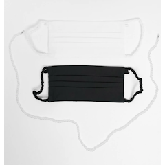 Face Covering Masks With Pearl Chain