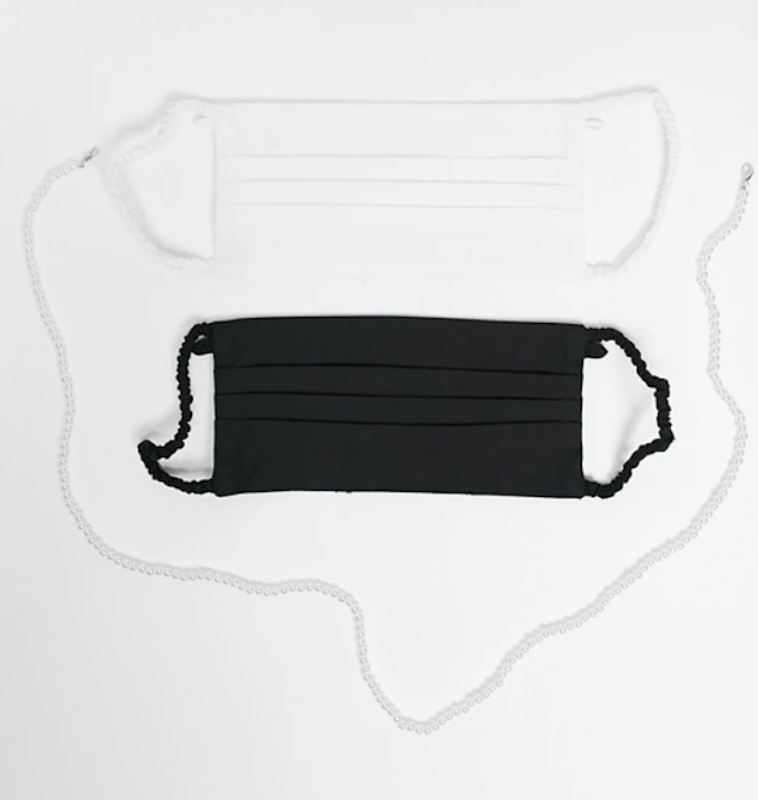 Face Covering Masks With Pearl Chain 1