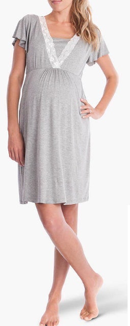 Maternity Meadow Nightdress, Grey 2