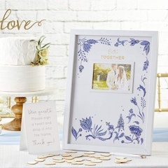 Blue Willow Alternative Wedding Guest Book Message Frame