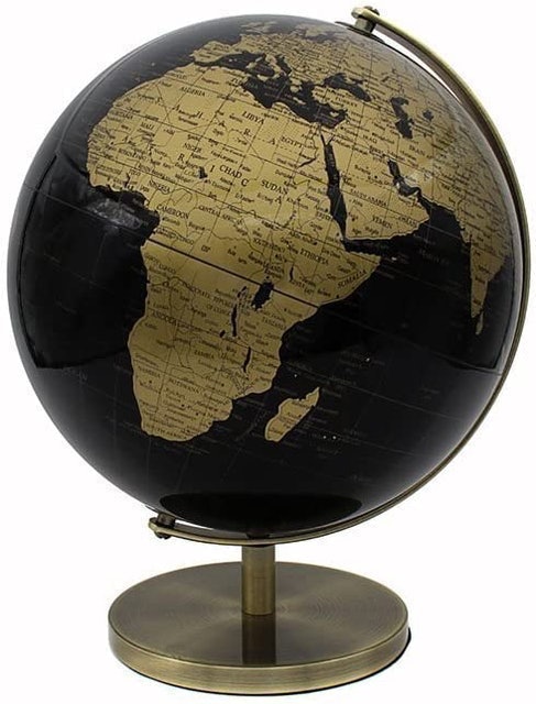 Vintage Rotating Gold and Black World Globe  1