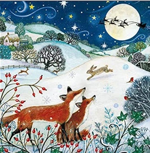Charity Christmas Cards - Artistic Festive Fox  1
