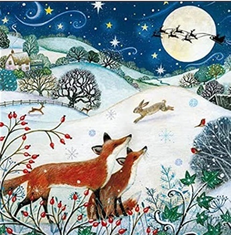Charity Christmas Cards - Artistic Festive Fox 1