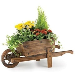 Ornamental Wooden Wheelbarrow Planter