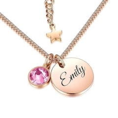 Personalised Necklace with Name and Birthstone