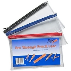 Set of 6 Clear Exam Pencil Cases