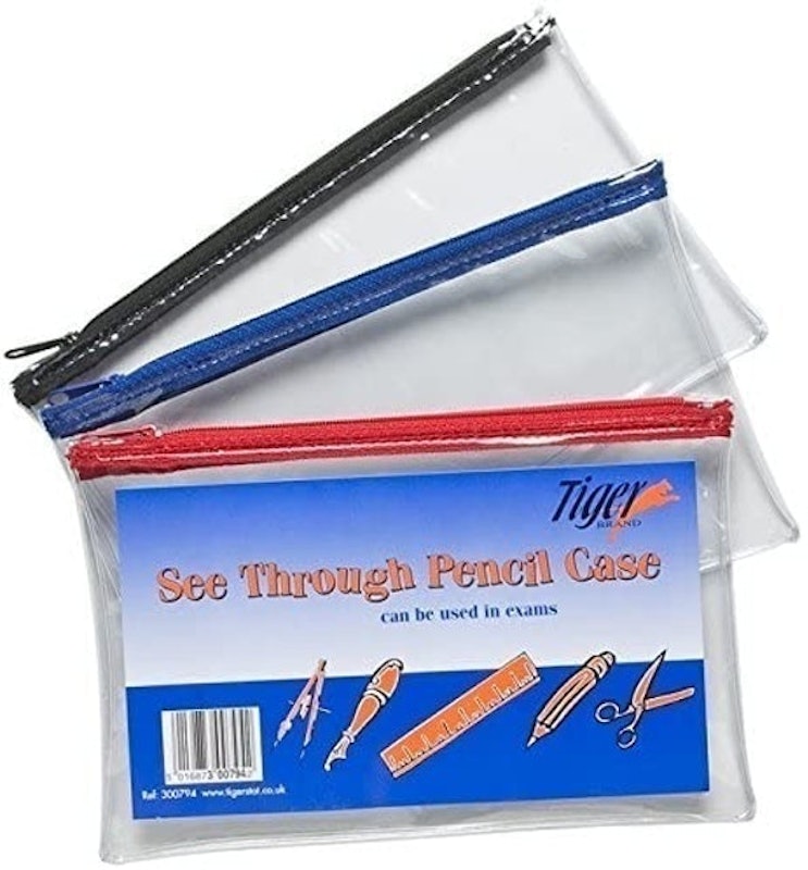Set of 6 Clear Exam Pencil Cases 1