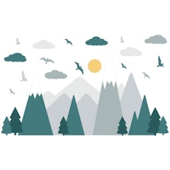 Colourful Mountain Landscape Wall Stickers