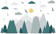 WALPLUS Colourful Mountain Landscape Wall Stickers 1