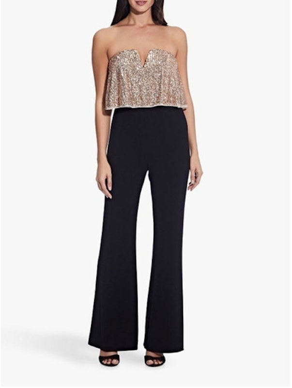 Sequin Jumpsuit, Black/Rose Gold 1