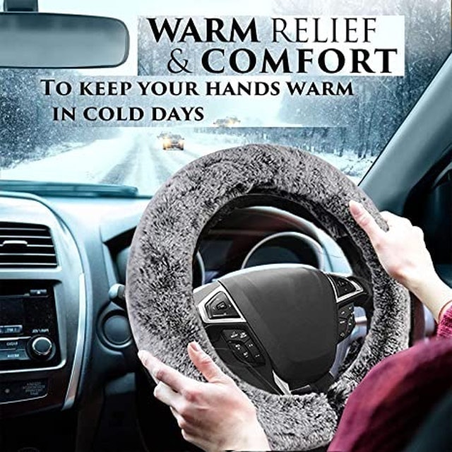 Soft Fluffy Plush Car Steering Wheel Cover 2