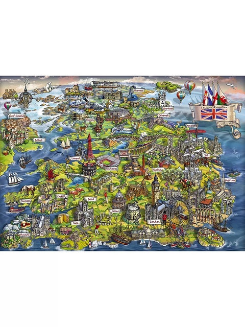 Beautiful Britain UK Map Jigsaw 1000pc Puzzle 2