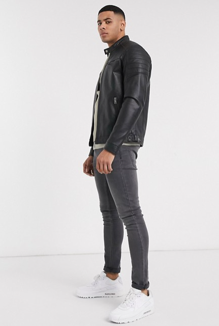 Faux Leather Racer Jacket 3