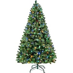 Pre-Lit Premium Artificial Hinged Pine Christmas Tree