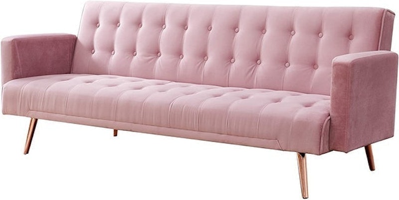 Velvet Three Seater Sofa Bed 1